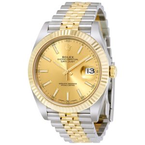 Datejust Champagne Dial Steel and 18K Yellow Gold Jubilee Men's Watch 126333CSJ