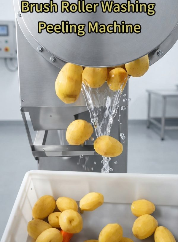 Commercial Brush Roller Vegetable Washing & Peeling Machine
