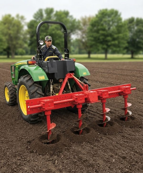Tractor-Mounted Multi-Row Earth Auger & Post Hole Digger